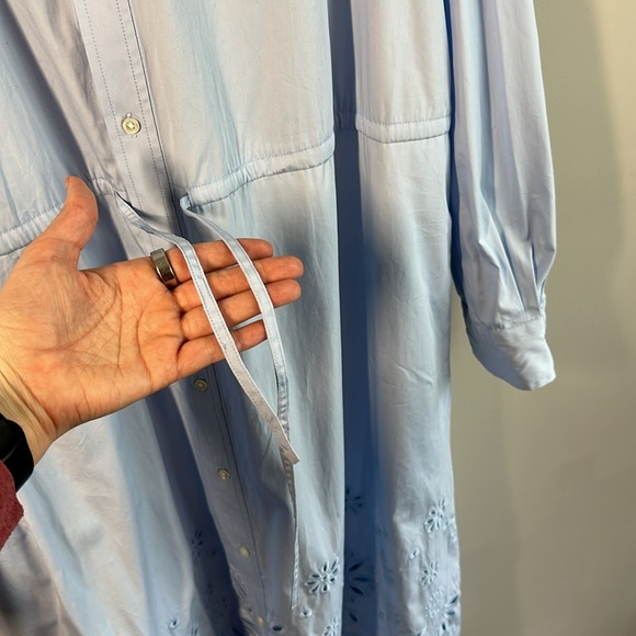 NWT Polo Ralph Lauren Blue Eyelet Embroidered Cotton Shirt Dress Size 14 Coastal - Picture 12 of 16